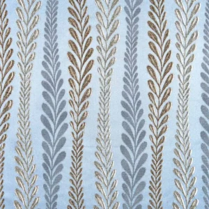 blue botanical jacquard fabric from Beaumont Textiles