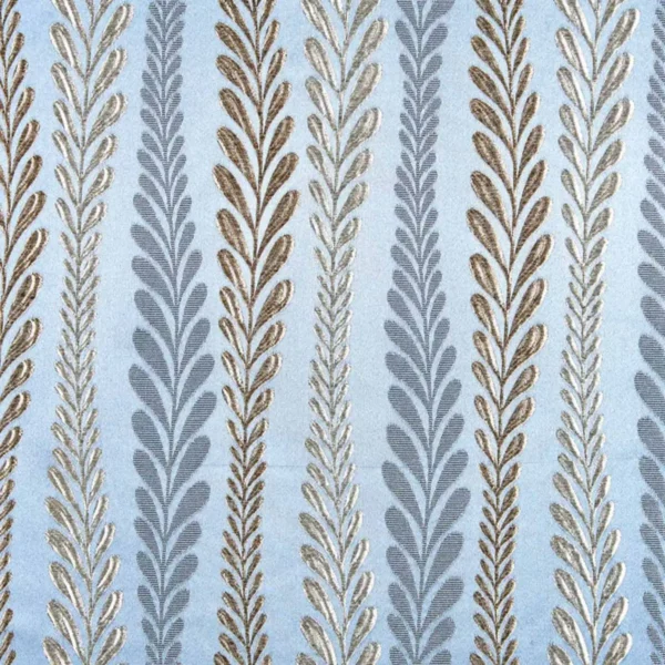 blue botanical jacquard fabric from Beaumont Textiles