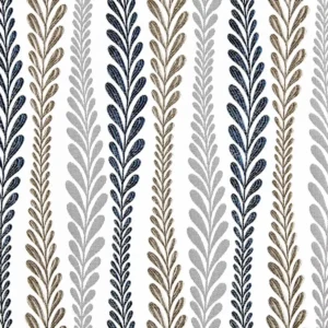 blue botanical jacquard fabric from Beaumont Textiles