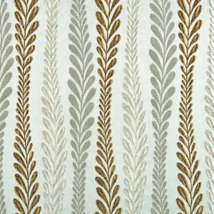 green botanical jacquard fabric from Beaumont Textiles