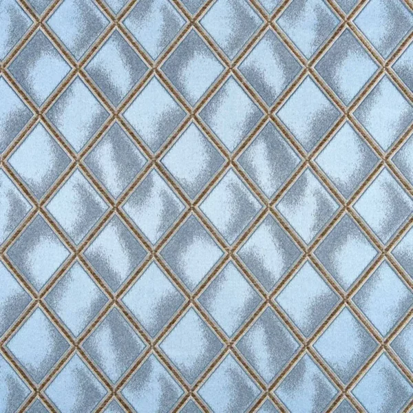 Oslo Fabric - Denim by blue geometric jacquard fabric from Beaumont Textiles