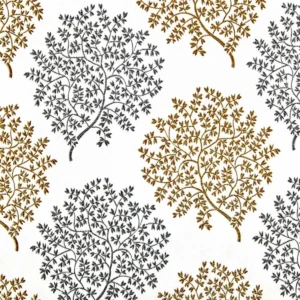 blue botanical jacquard fabric from Beaumont Textiles