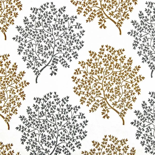 blue botanical jacquard fabric from Beaumont Textiles