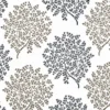 blue botanical jacquard fabric from Beaumont Textiles