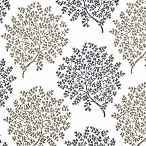 blue botanical jacquard fabric from Beaumont Textiles