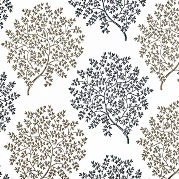 blue botanical jacquard fabric from Beaumont Textiles