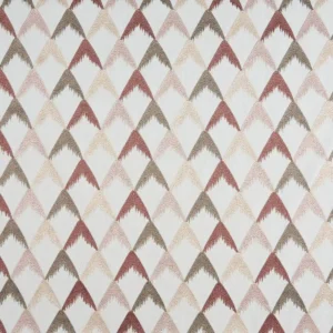 multicolour geometric embroideried fabric from Beaumont Textiles