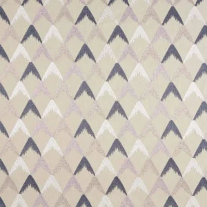 black-grey geometric embroideried fabric from Beaumont Textiles