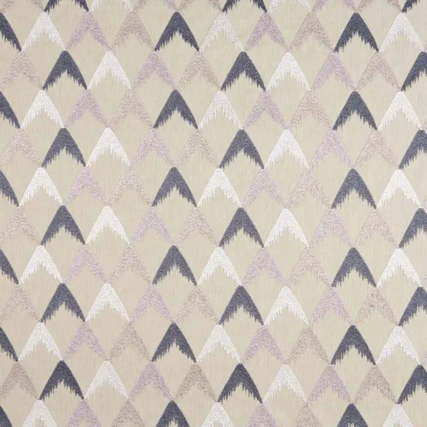 Sanctuary Fabric - Evening Meadow by black-grey geometric embroideried fabric from Beaumont Textiles