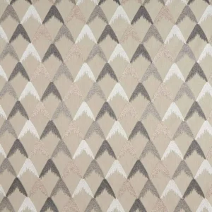 black-grey geometric embroideried fabric from Beaumont Textiles
