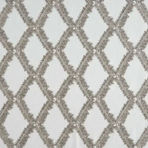 black-grey geometric embroideried fabric from Beaumont Textiles