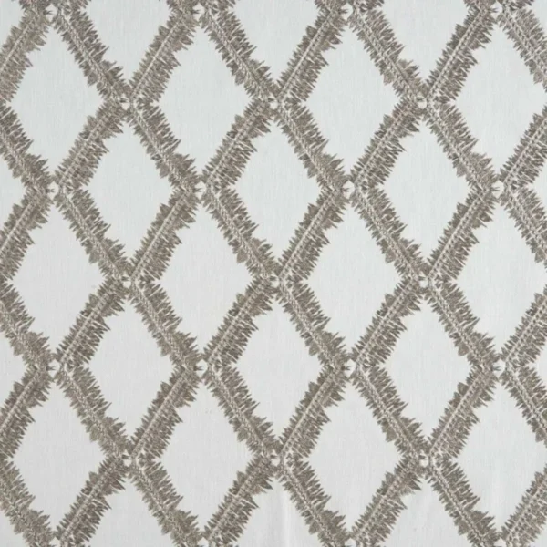 Shelter Fabric - Ash by black-grey geometric embroideried fabric from Beaumont Textiles