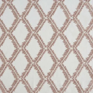 pink geometric embroideried fabric from Beaumont Textiles