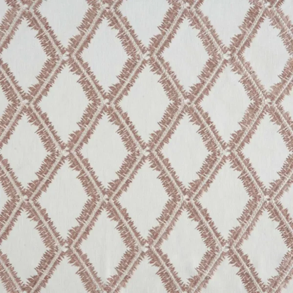 Shelter Fabric - Dusky Pink by pink geometric embroideried fabric from Beaumont Textiles