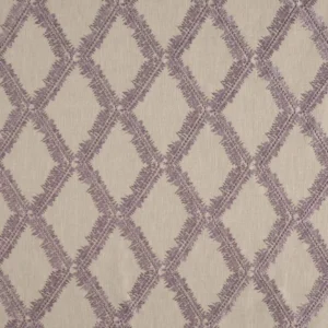 purple geometric embroideried fabric from Beaumont Textiles