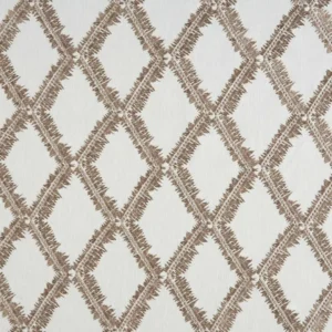 brown geometric embroideried fabric from Beaumont Textiles