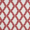 red geometric embroideried fabric from Beaumont Textiles