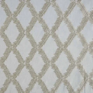 black-grey geometric embroideried fabric from Beaumont Textiles
