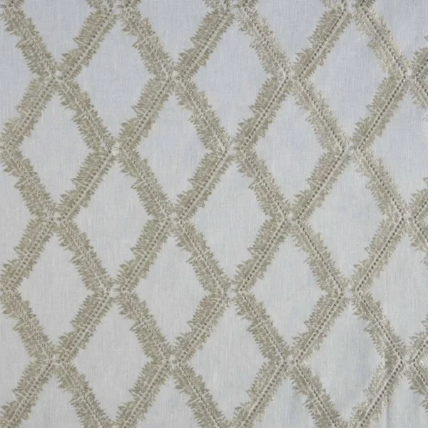 Shelter Fabric - Silver by black-grey geometric embroideried fabric from Beaumont Textiles