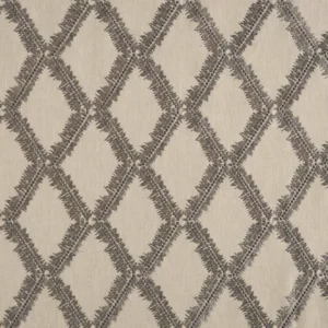 brown geometric embroideried fabric from Beaumont Textiles
