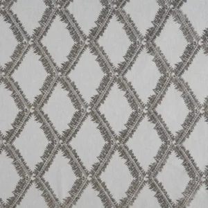 black-grey geometric embroideried fabric from Beaumont Textiles