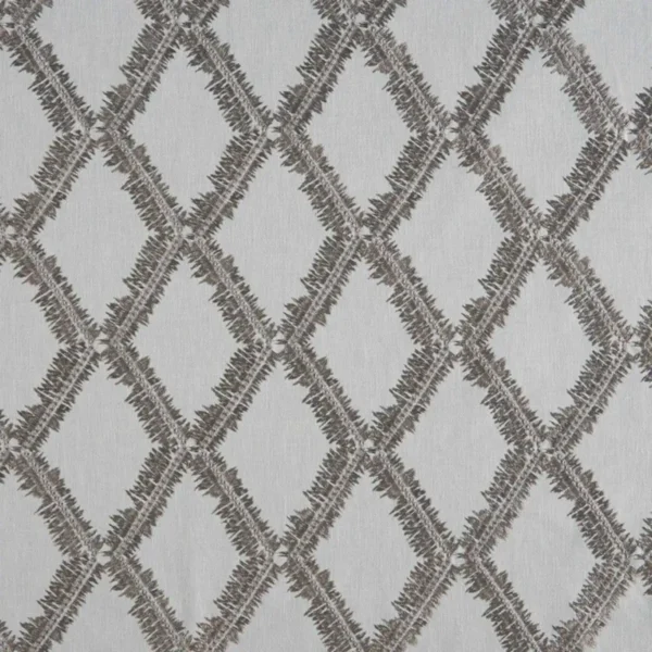 Shelter Fabric - Steel by black-grey geometric embroideried fabric from Beaumont Textiles