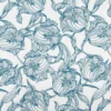 blue botanical woven fabric from Beaumont Textiles