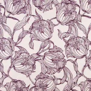 purple botanical woven fabric from Beaumont Textiles