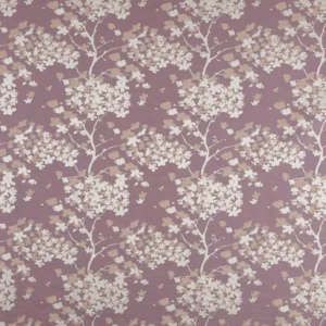 purple botanical jacquard fabric from Beaumont Textiles