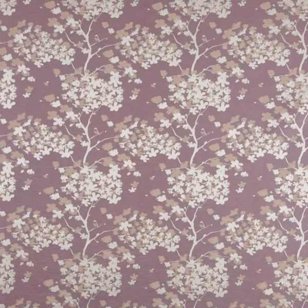 Darcey Fabric - Lavender by purple botanical jacquard fabric from Beaumont Textiles