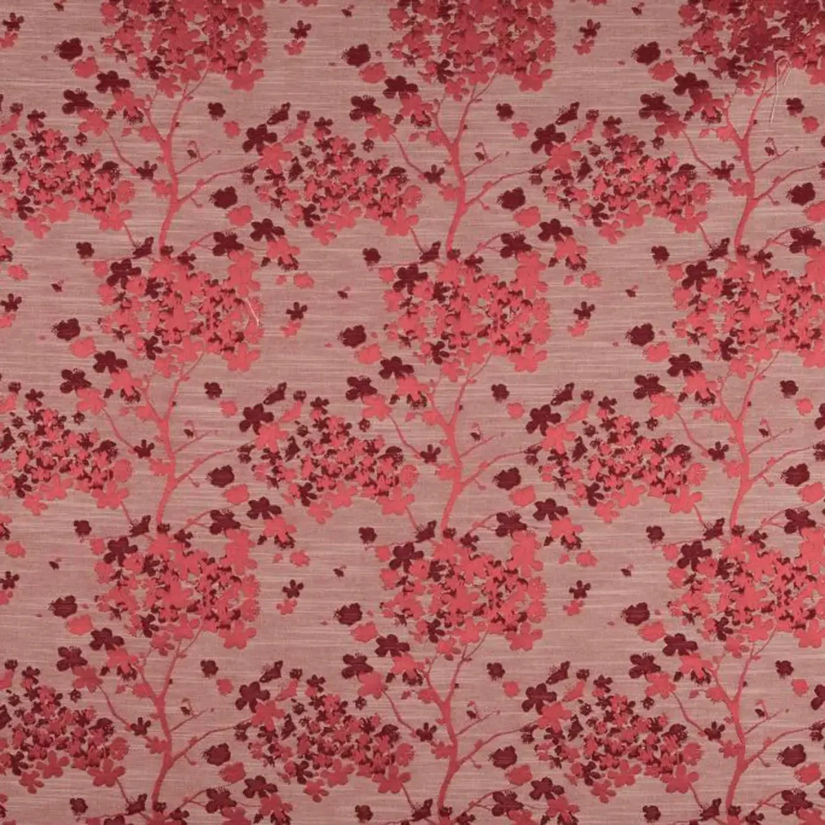 pink botanical jacquard fabric from Beaumont Textiles
