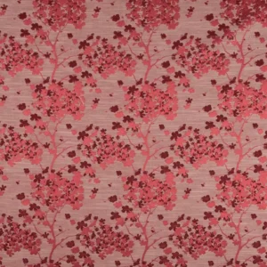 pink botanical jacquard fabric from Beaumont Textiles