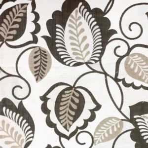 black-grey botanical jacquard fabric from Beaumont Textiles