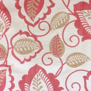 pink botanical jacquard fabric from Beaumont Textiles