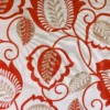red botanical jacquard fabric from Beaumont Textiles