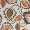 orange botanical jacquard fabric from Beaumont Textiles