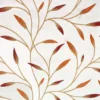 orange botanical embroideried fabric from Beaumont Textiles