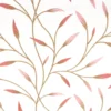 red botanical embroideried fabric from Beaumont Textiles