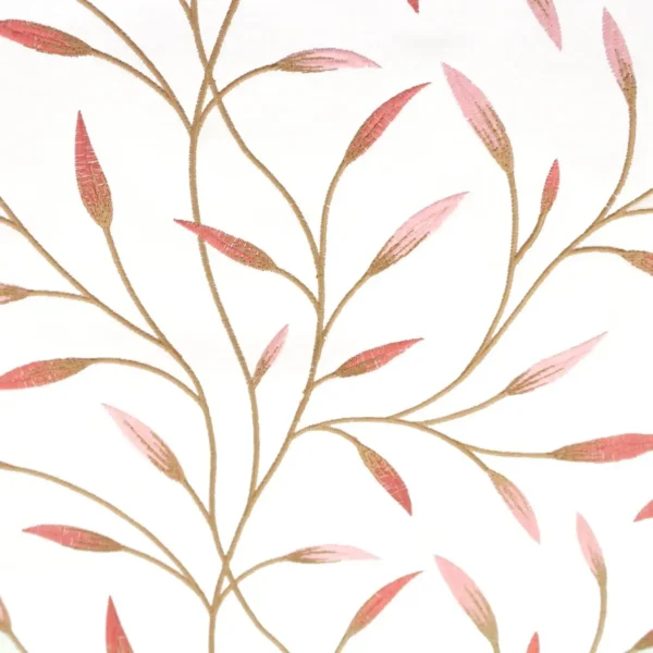 Pietra Fabric - Blossom by red botanical embroideried fabric from Beaumont Textiles