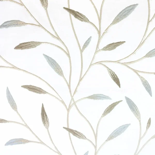 Pietra Fabric - Pearl by white botanical embroideried fabric from Beaumont Textiles