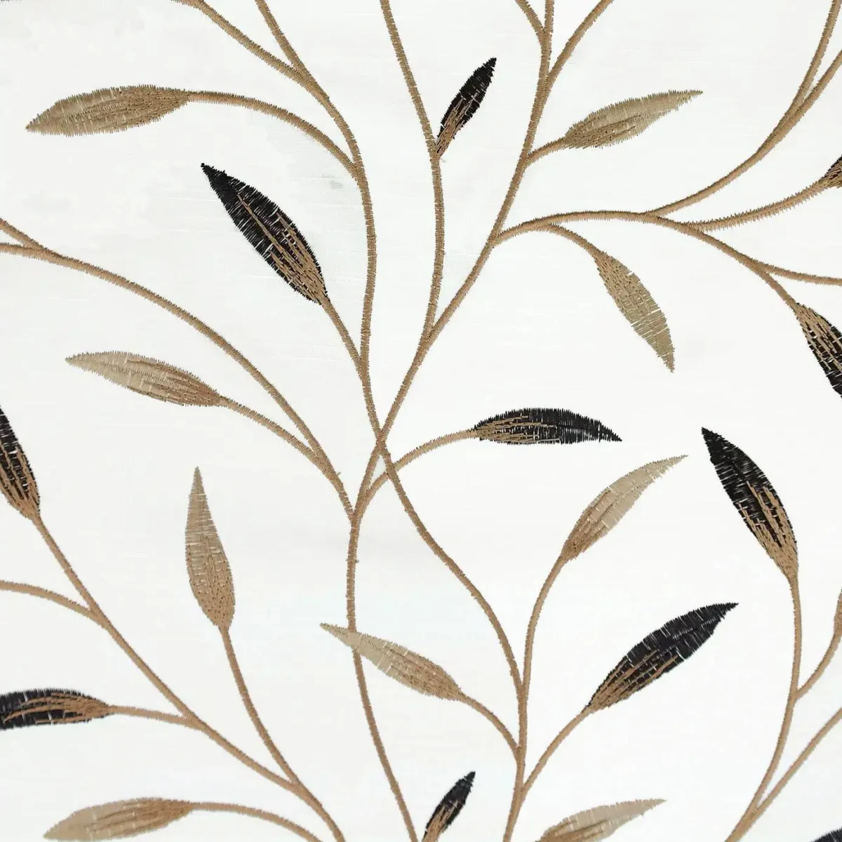 neutral botanical embroideried fabric from Beaumont Textiles