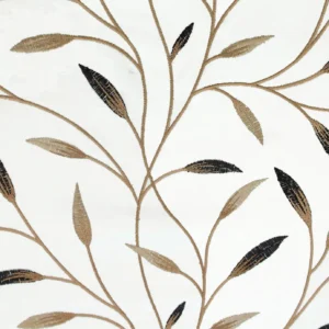 neutral botanical embroideried fabric from Beaumont Textiles