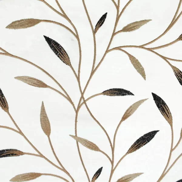 Pietra Fabric - Stone by neutral botanical embroideried fabric from Beaumont Textiles