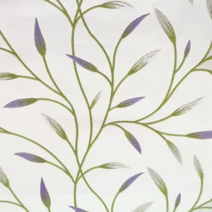purple botanical embroideried fabric from Beaumont Textiles