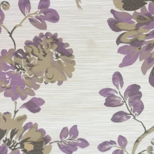 purple botanical jacquard fabric from Beaumont Textiles