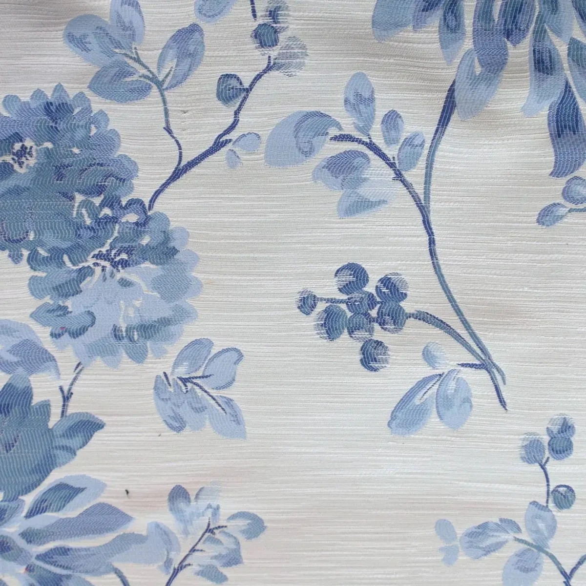Retreat Fabric - Lagoon by blue botanical jacquard fabric from Beaumont Textiles