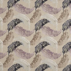 black-grey botanical embroideried fabric from Beaumont Textiles