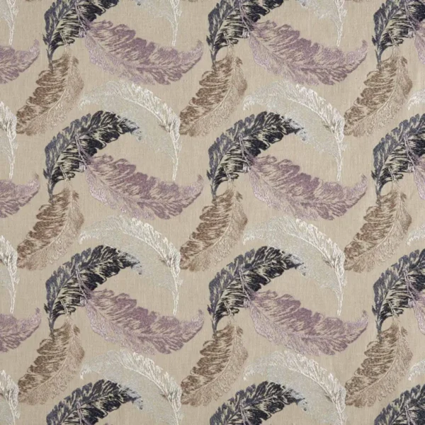 Snug Fabric - Evening Meadow by black-grey botanical embroideried fabric from Beaumont Textiles