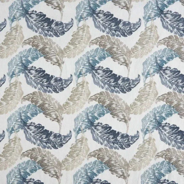 Snug Fabric - Ocean Mist by blue botanical embroideried fabric from Beaumont Textiles