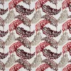 red botanical embroideried fabric from Beaumont Textiles